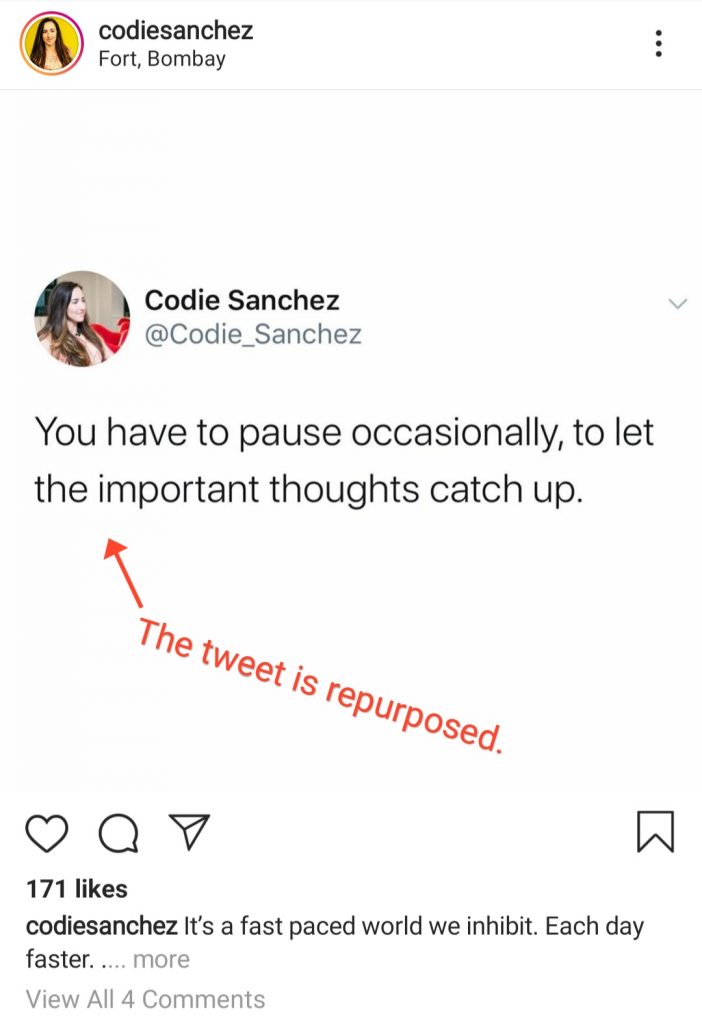 repuposed tweet for instagram marketing