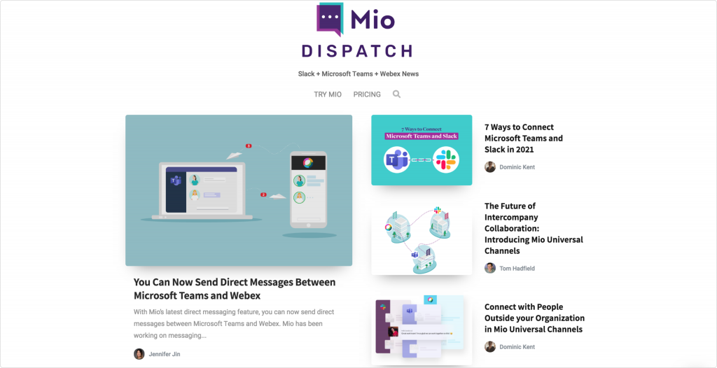 Mio content marketing for startup