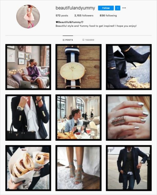Instagram Grid layout with borders