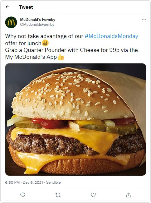 McDonalds Cyber Monday 2021