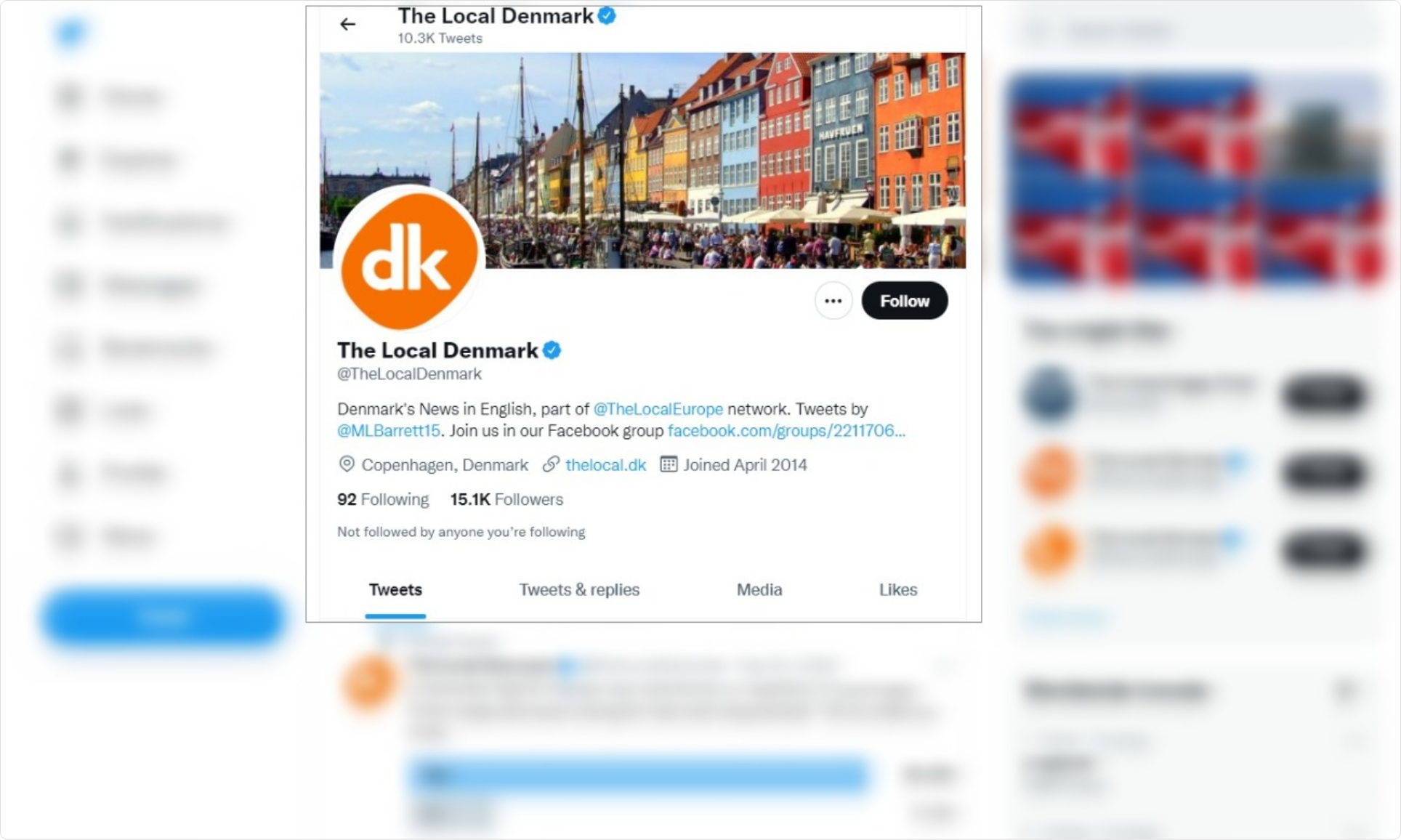 The local Denmark twitter bio