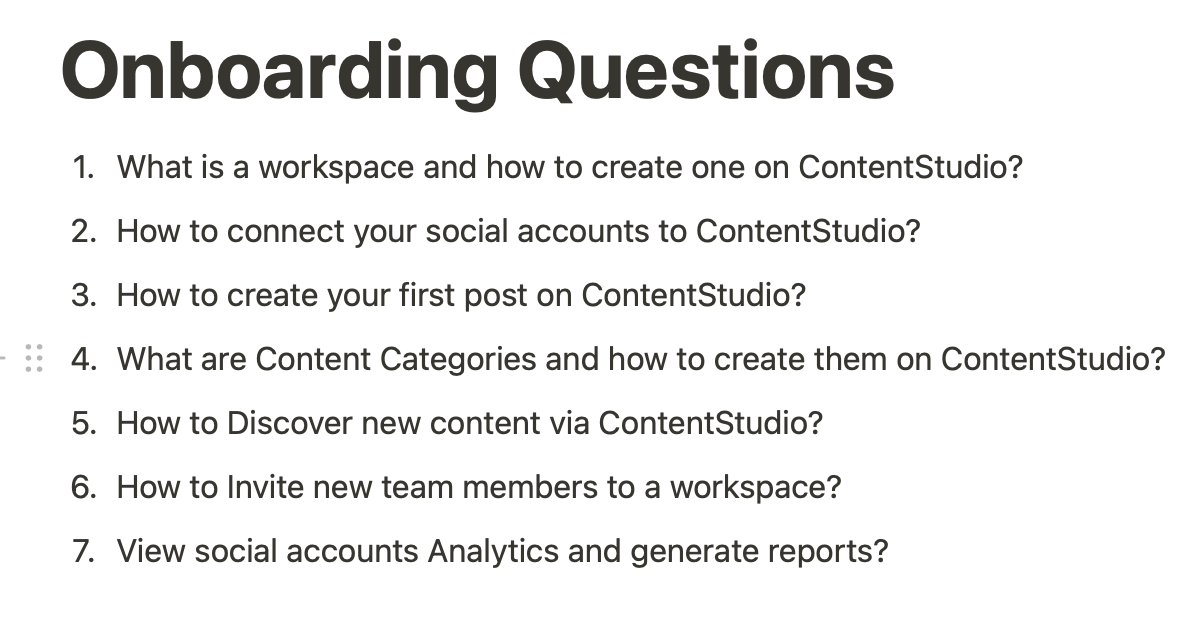 On-boarding questions