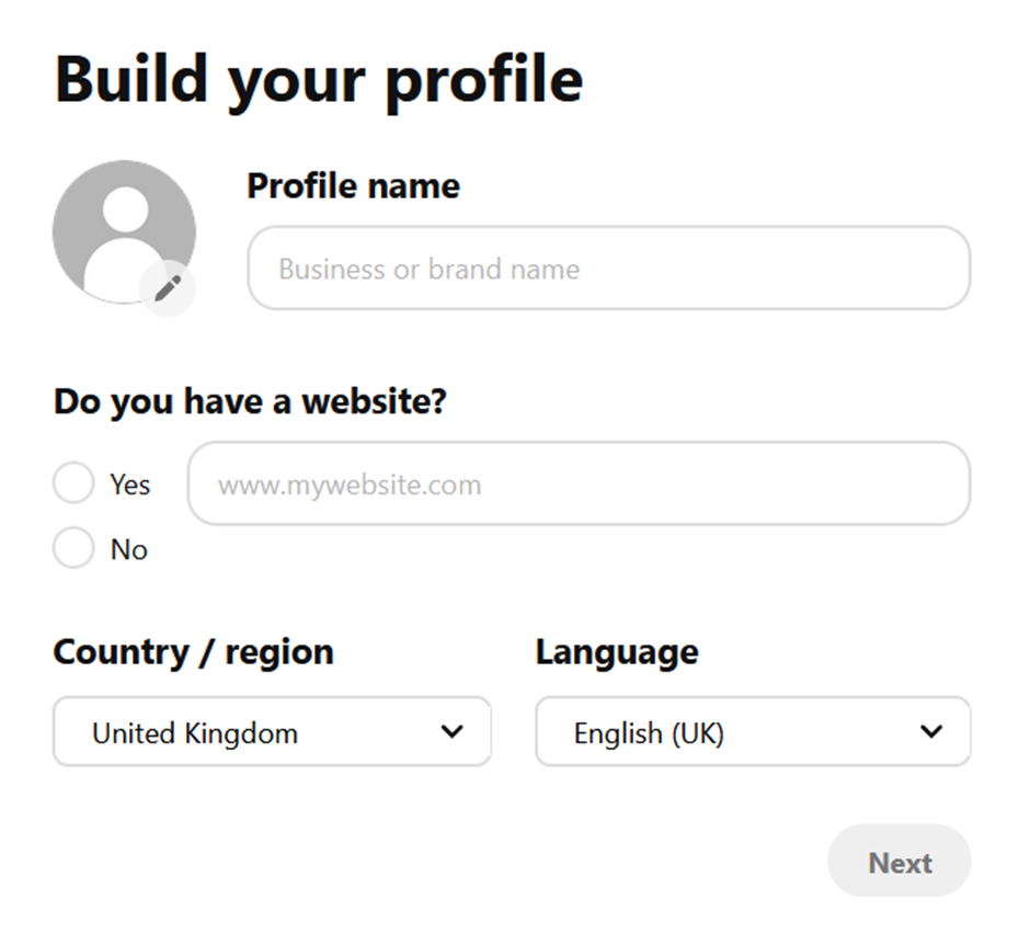 build your profile 