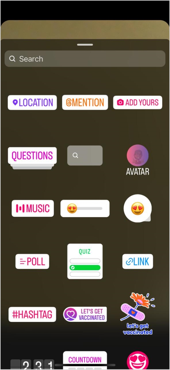 Use stickers in your stories to boost engagement