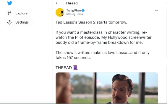 twitter thread about a cool TV series