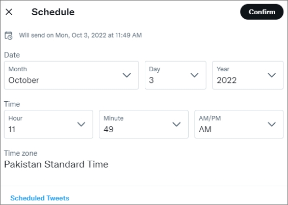 Schedule tweets from twitter