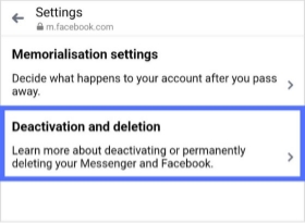 tap account deactivation and deletion