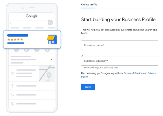 setup your google business profile