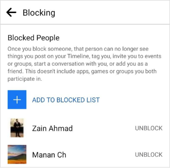 blocked people