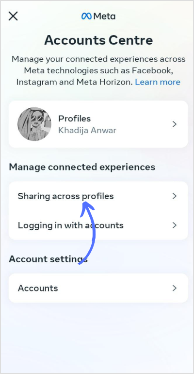 share across profile
