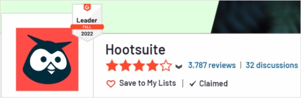hootsuite G2 rating