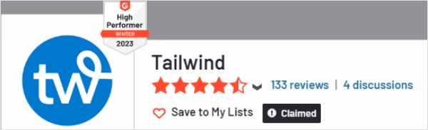 tailwind g2 rating