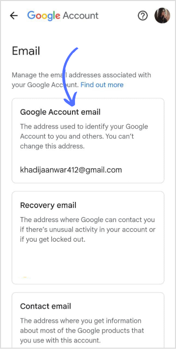Google account email