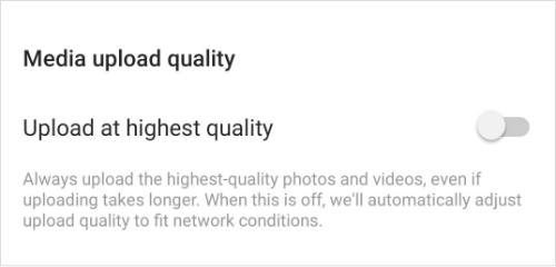Photo and video quality settings