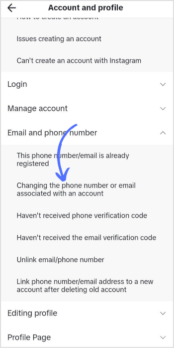 changing phone number and email