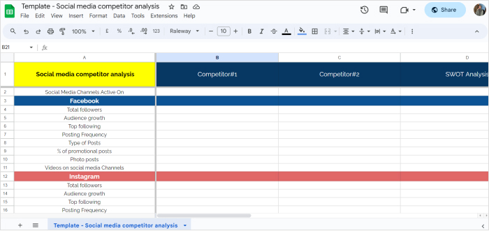 template for competitor analysis