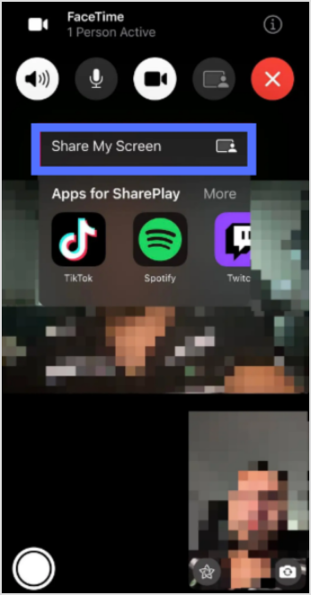 tap "Share My Screen" option