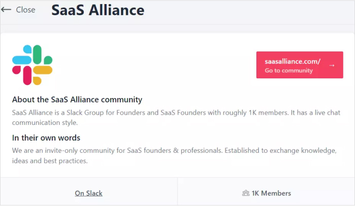 alliance slack community