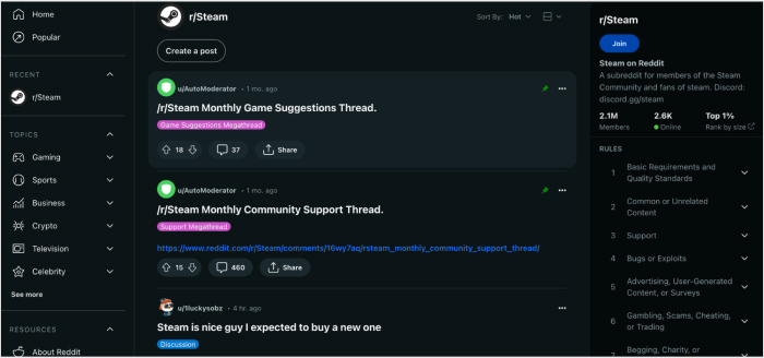 steam reddit community