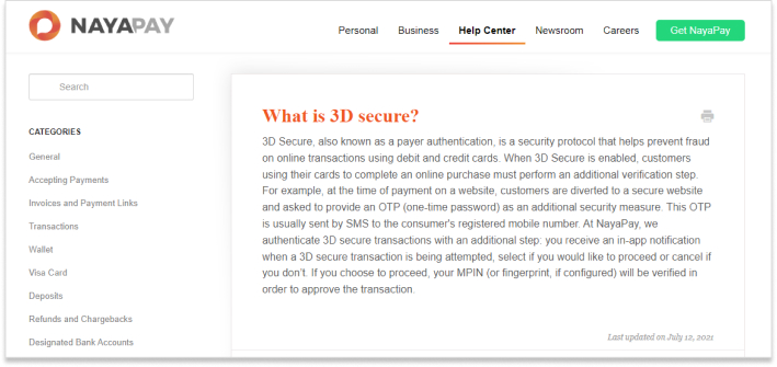 Debit Card 3D Secure Payments