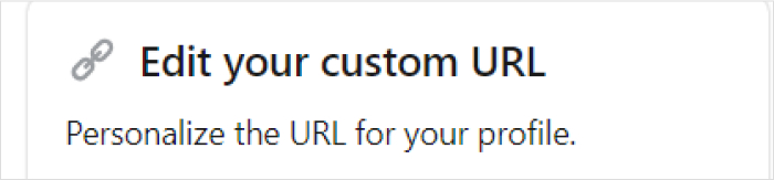 Customize your profile URL