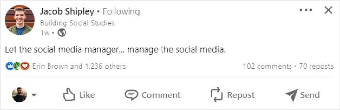 post about social media manager 