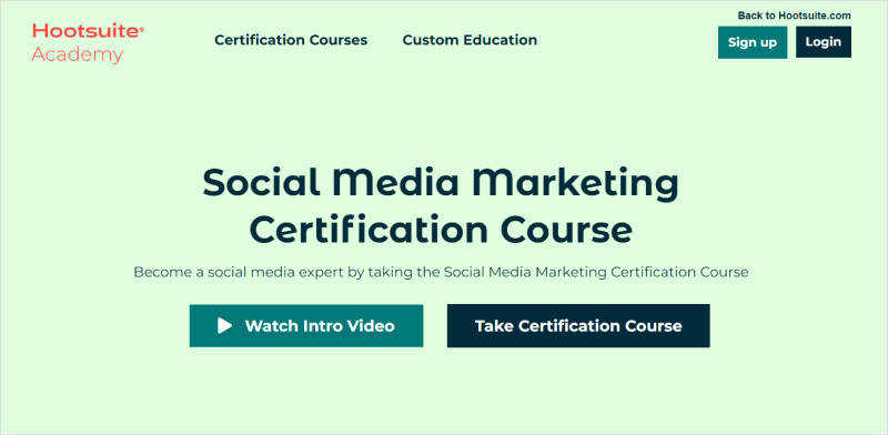 hootsuite social media marketing certification