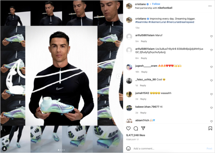 cristiano and nike collab