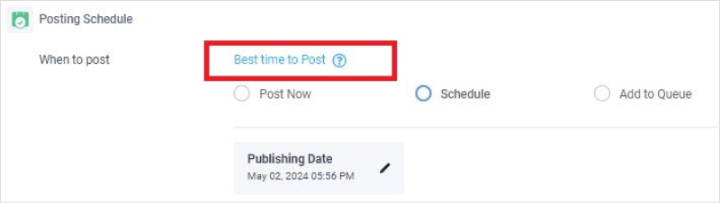 Click on 'Best time to Post'