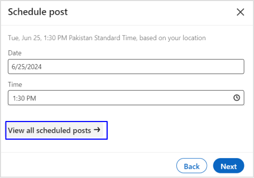 View all scheduled Posts
