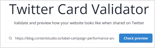 how to use twitter card validator